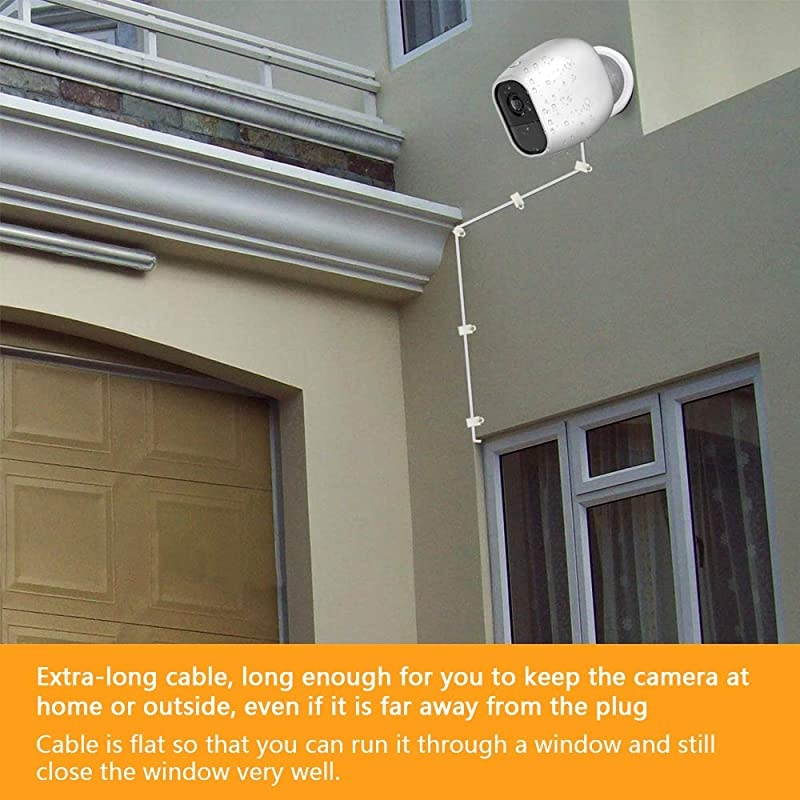 30FT Power Cables and Charger for Arlo Pro Pro 2 and Arlo Go Weatherproof Outdoor Indoor Solved The Need to Constantly Charge Batteries Arlo Charging Cable Arlo Power Cord White