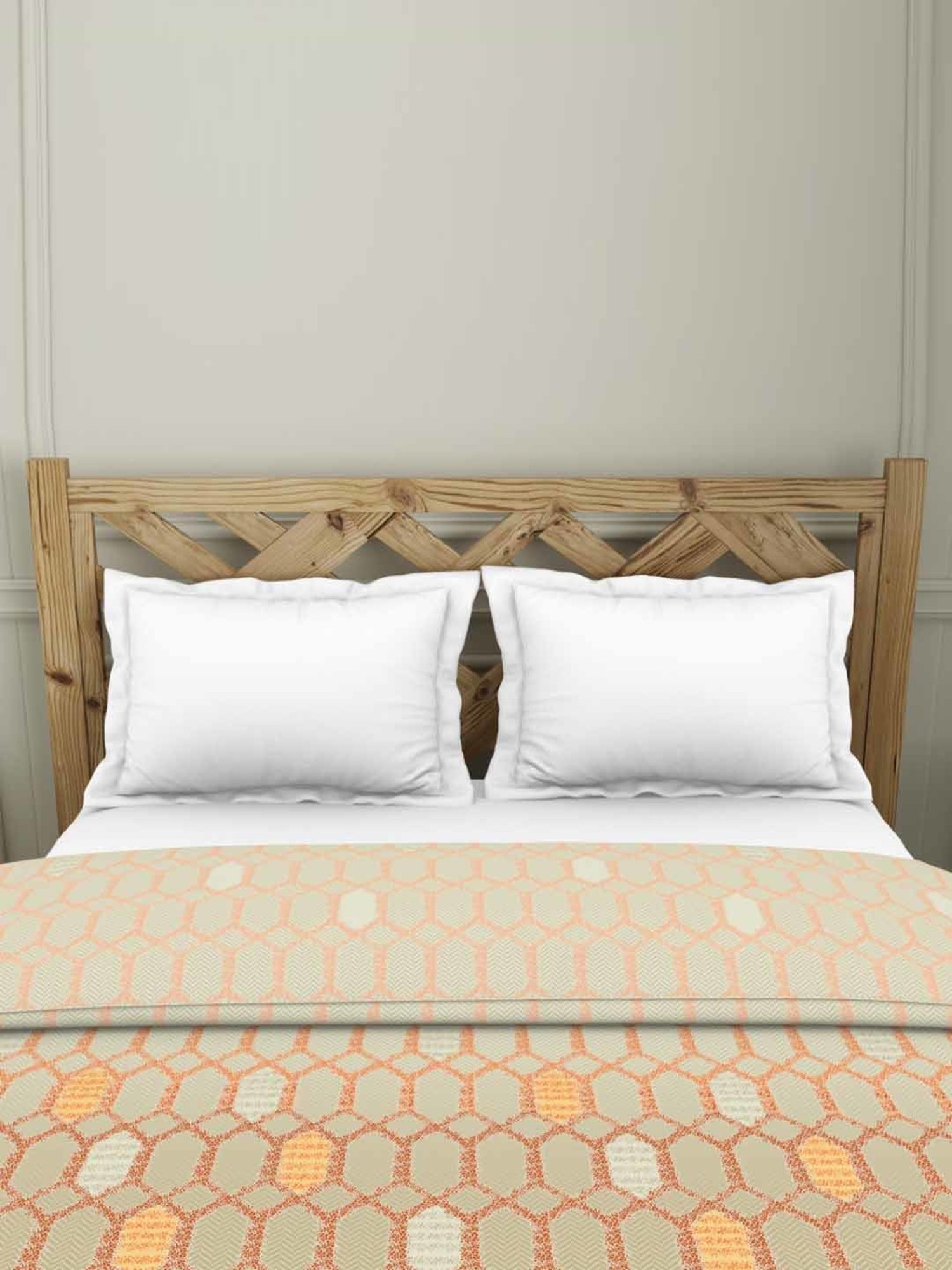 Welspun Bliss Light Silver & Blue Microfibre 120 GSM Shell Double Bed Quilt