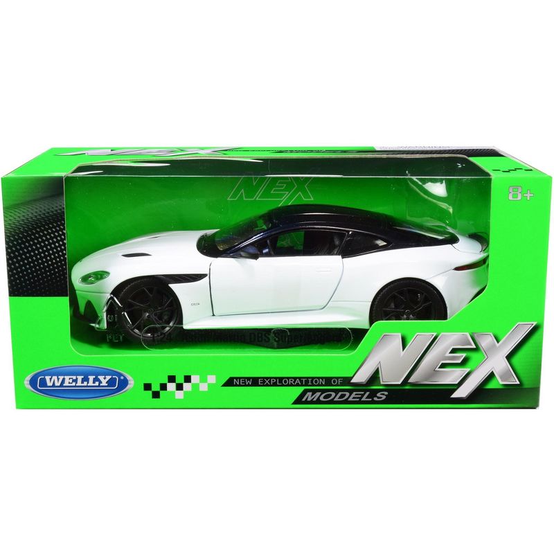 Aston Martin DBS Superleggera White with Black Top "NEX Models" 1/24 Diecast Model Car by Welly