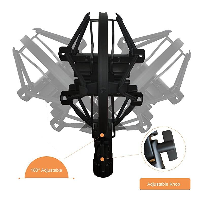 Microphone Shock Mount Mic Holder Mic Clip Holder Mount for Diameter 28mm32mm Dynamic Microphone Like ATR2100USB AT2005USB Samson Q2U Behringer Xm8500 Shure SM58LC Shure PGA48 PGA58 etc