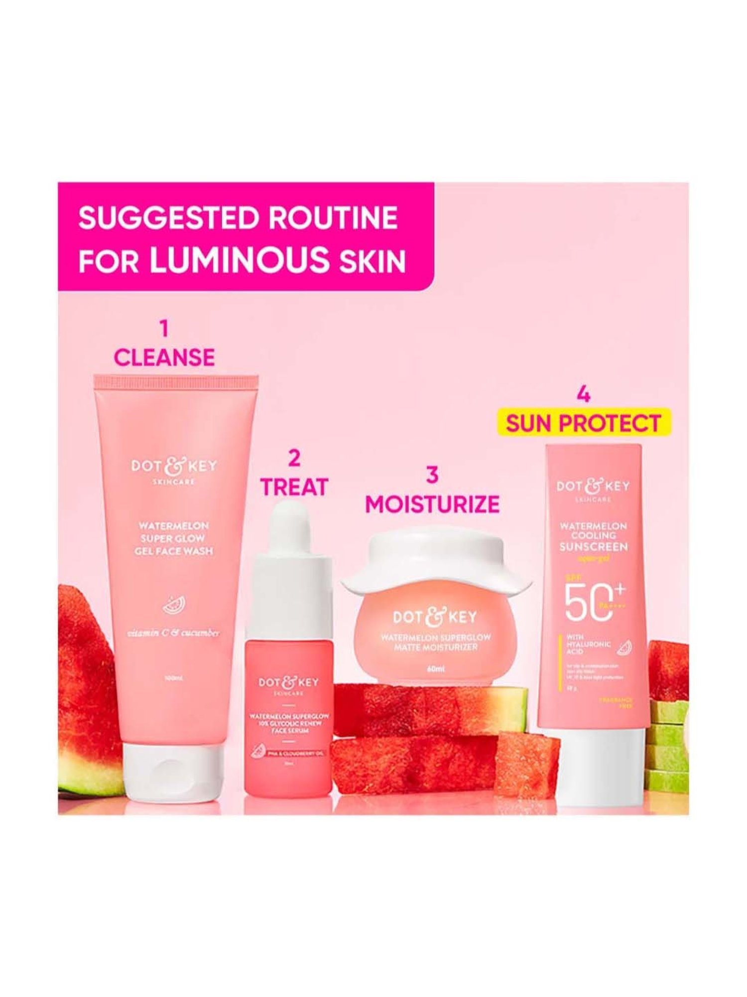 Dot & Key Watermelon Hyaluronic Sunscreen with SPF 50 PA+++ - 80 gm
