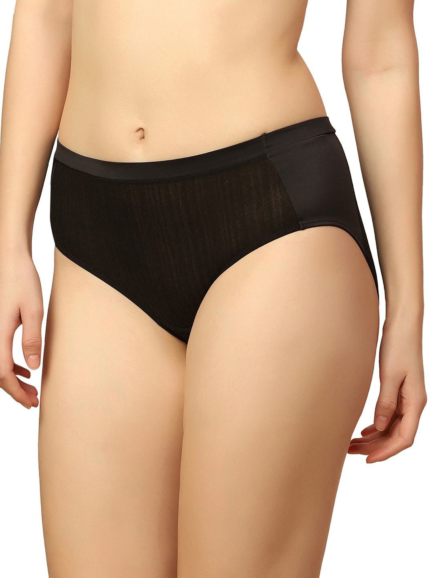 Triumph Black Striped Hipster Panty