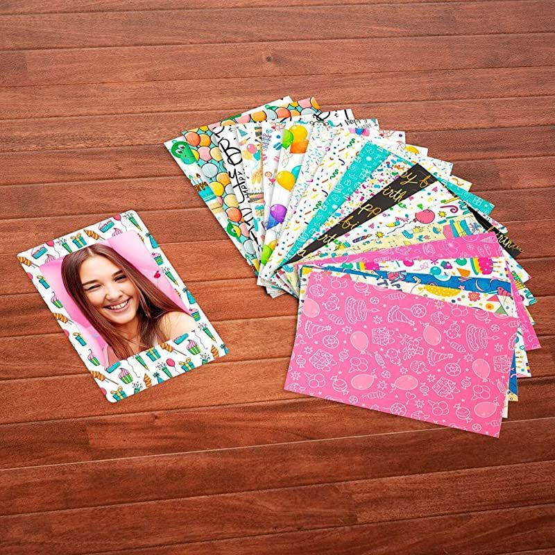 instax Mini Instant Film 20 Exposures + 20 Sticker Frames for Fuji Instax Prints Birthday