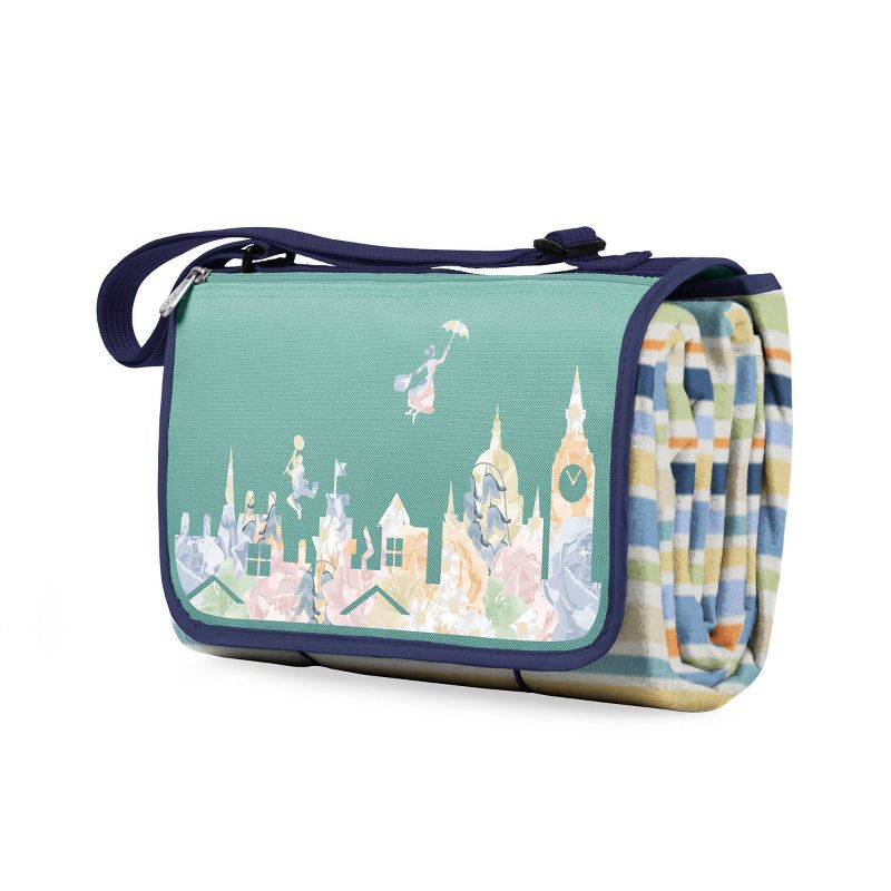 Picnic Time Disney: Mary Poppins Blanket Tote Outdoor Picnic Blanket - St. Tropez Stripes