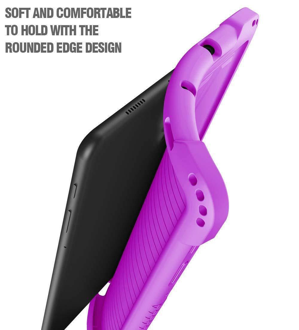 For Galaxy Tab A 10.5 2018 Tablet Case Silicone Cover w/ Drop Protection Purple
