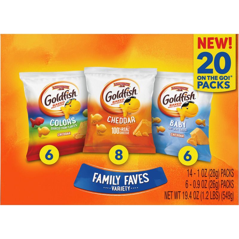 Goldfish Crackers Family Faves Variety Pack - 19.4oz/20ct