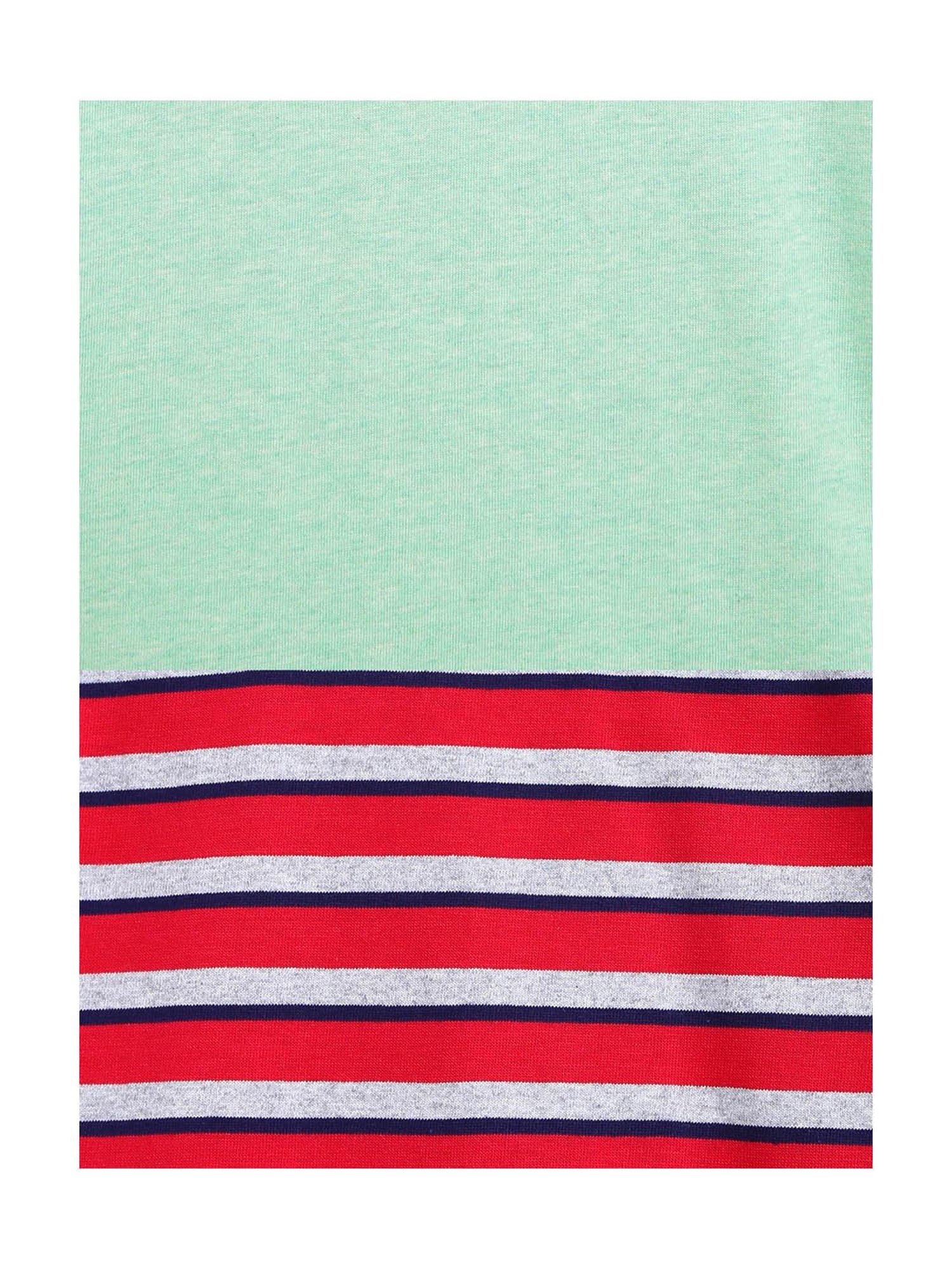 Campana Kids Mint Green & Red Striped T-Shirt (Pack Of 2)