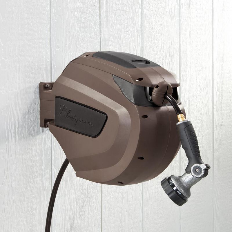 Liberty Garden 65-Foot Heavy-Duty Durable Wall Ceiling Mountable Retractable Outdoor Garden Hose Reel