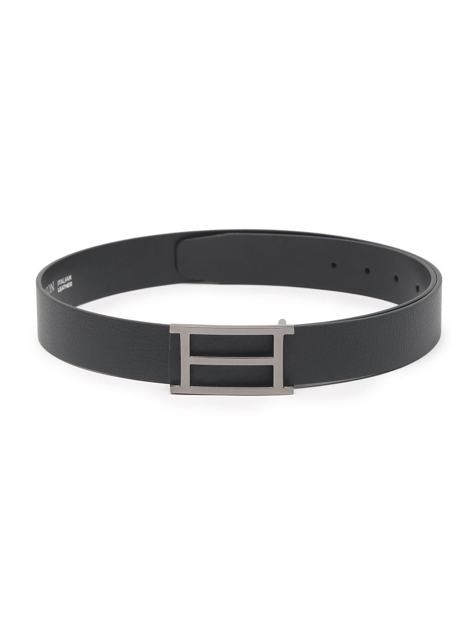 Carlton London Black Leather Textured Casual Belt for Men