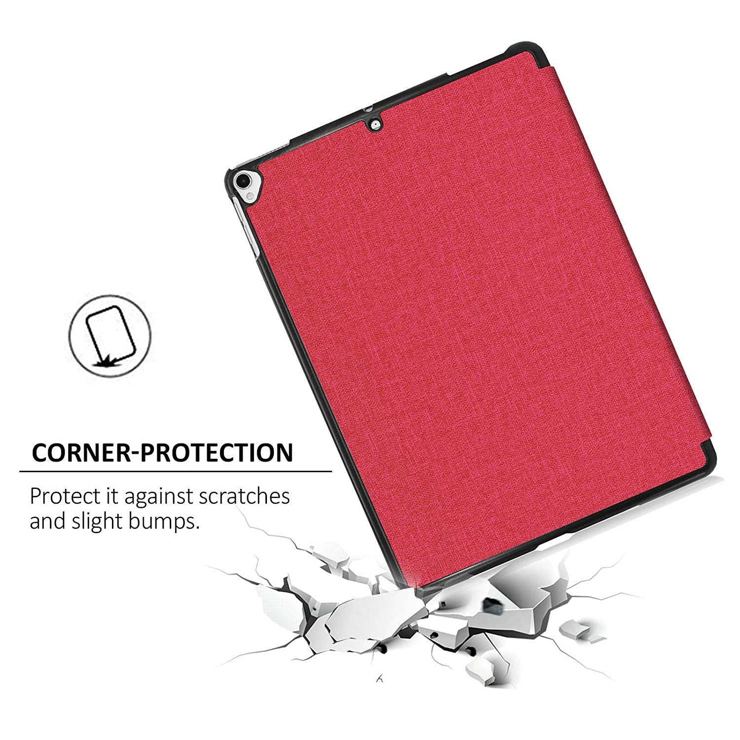 Dteck New iPad 10.2 Case 2019, iPad 7th Generation Case with Pencil Holder - [Strong Protection] Ultra Slim Shockproof Hard Back Trifold Stand Smart Cover, Auto Sleep/Wake, Rose