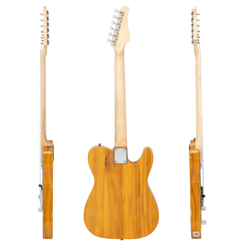 Glarry Yellow Left Hands Maple Fingerboard Electric Guitars w/ Bag & Accessories