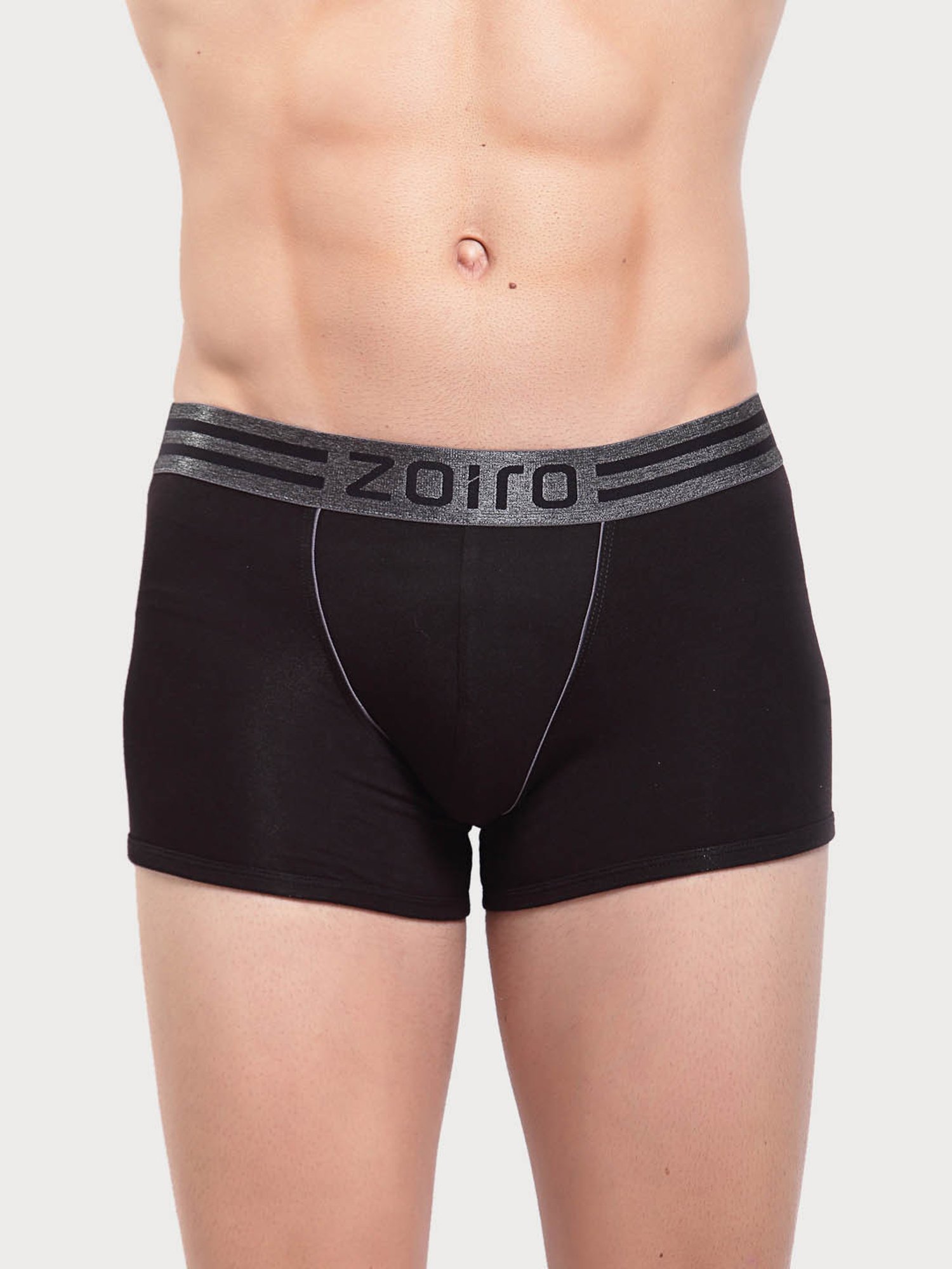 Zoiro Charcoal & Black Regular Fit Trunks - Pack Of 2