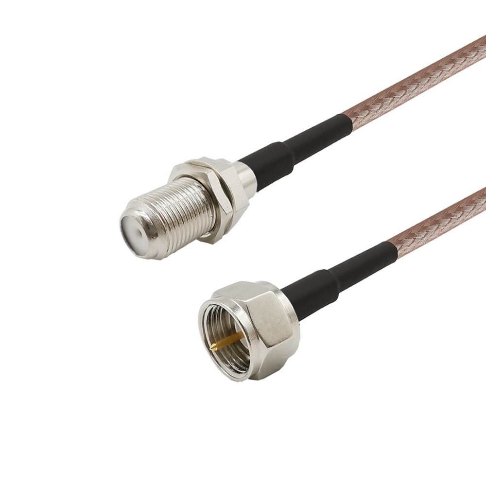2 M F Type Male Plug to F Female Jack RF RG316 Pigtail Wire Crimp Cable TV Extension F Type Plug RG316 Pigtail Cable Connector