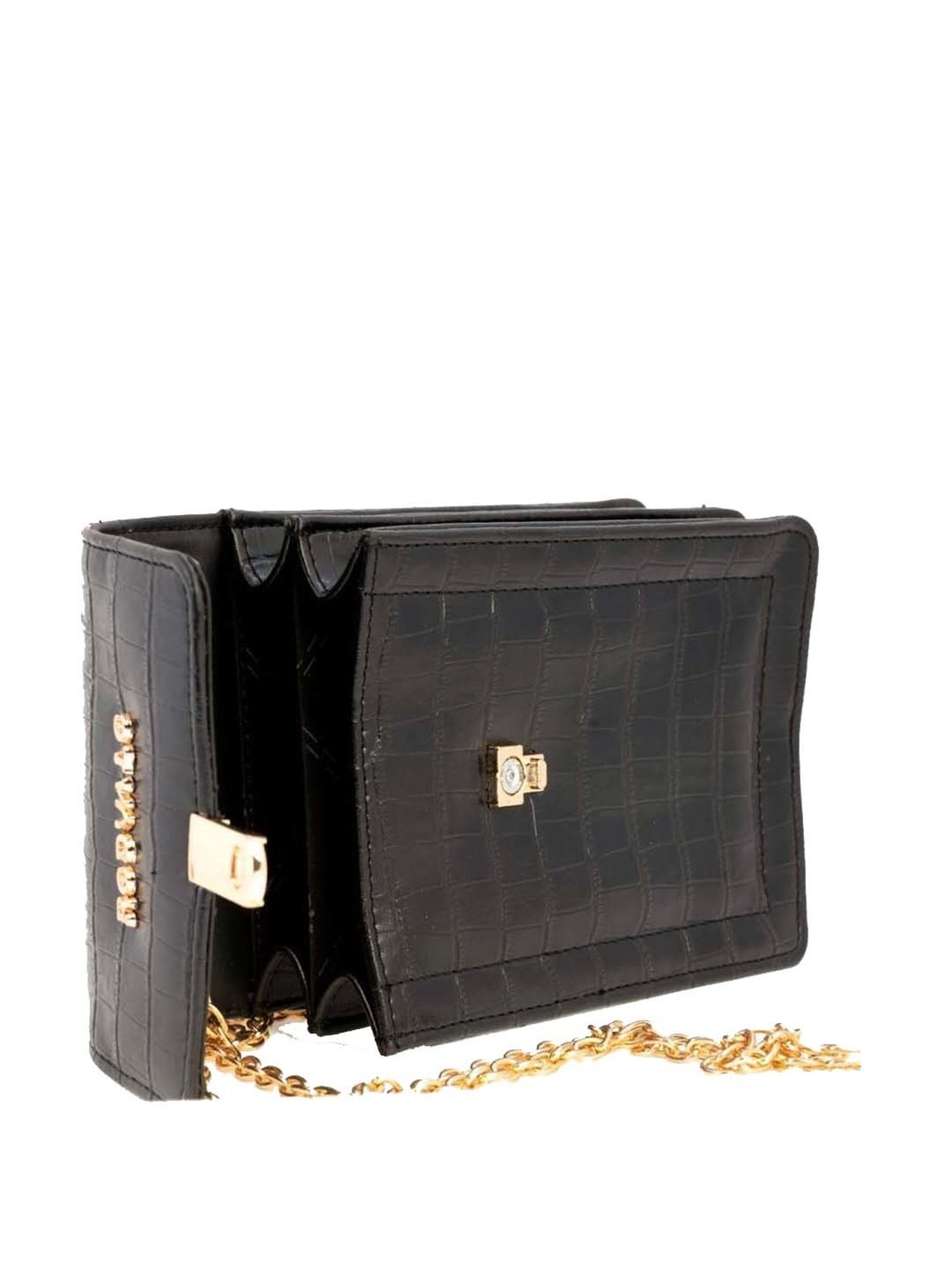 REDVALE Black Textured Small Sling Handbag