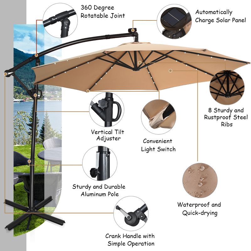 9' x 5' Rectangular Double Top Patio Outdoor Market Umbrella Emerald Green - Crestlive Products