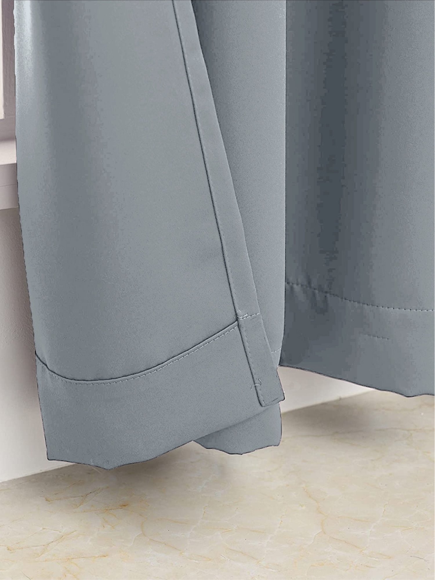 Urban Space Grey Polyester 5 ft Window Blackout Curtain