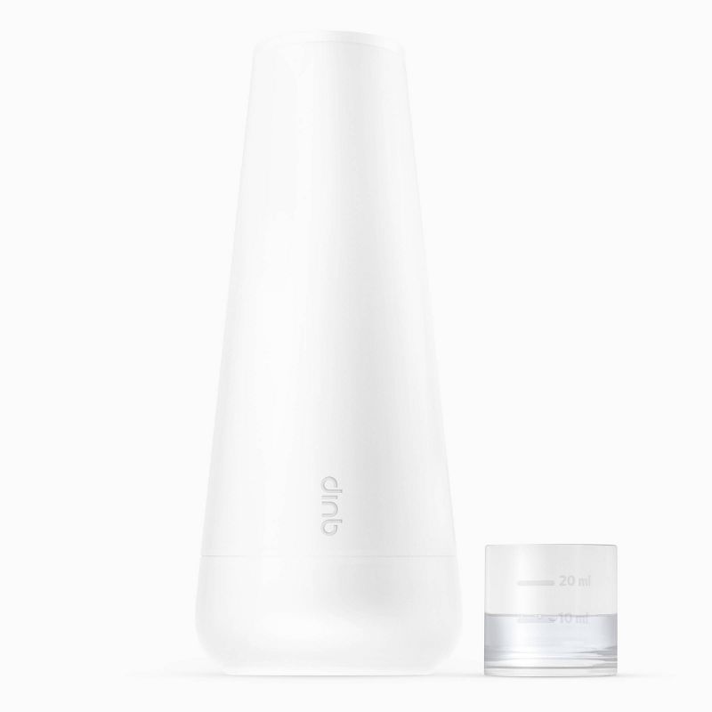 quip Plastic Refillable Mouthwash Starter Kit - Reusable Dispenser + Cup - 45-Use / 4x Concentrate / Mint Anticavity Fluoride Refill Included - White