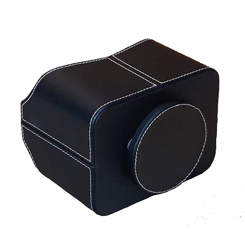 Remote Control Holder 360 Degree Rotatable PU Leather Storage Container for TV Remote Phone Caddy Eyeglasses Desk Organizer