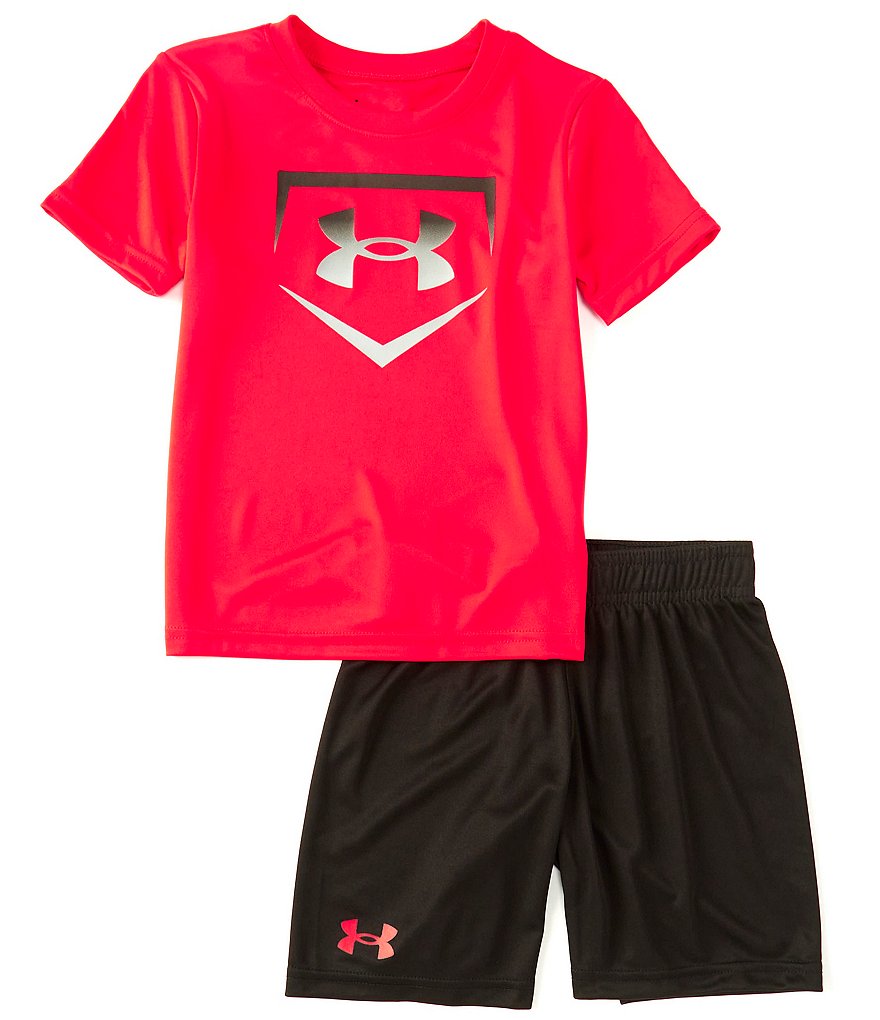 Champion Little Boys 2T-7 Short-Sleeve Script Logo Tee & Short Set