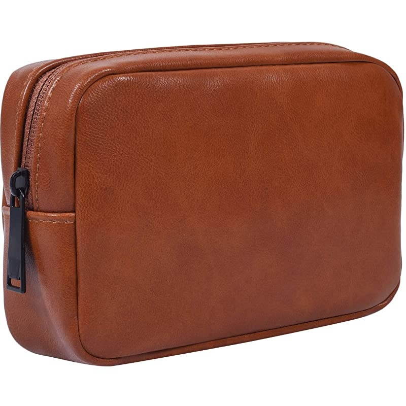 ElectronicsAccessories Soft Carrying Bag Travel Gadget Organizer Bag for Cords USB Cables SD Cards MP3 Player Hard Drive Power Bank Mouse OutGoing Business Travel Yellow Leather