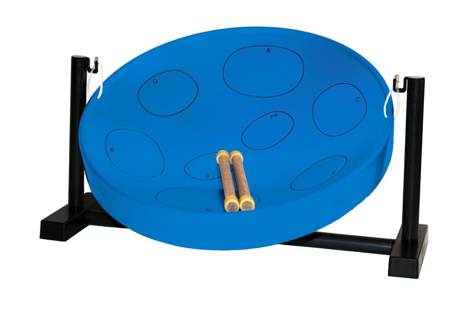 Panyard Jumbie Jam Steel Ready to Play Kit-Blue G-Major with Table Top Stand-...
