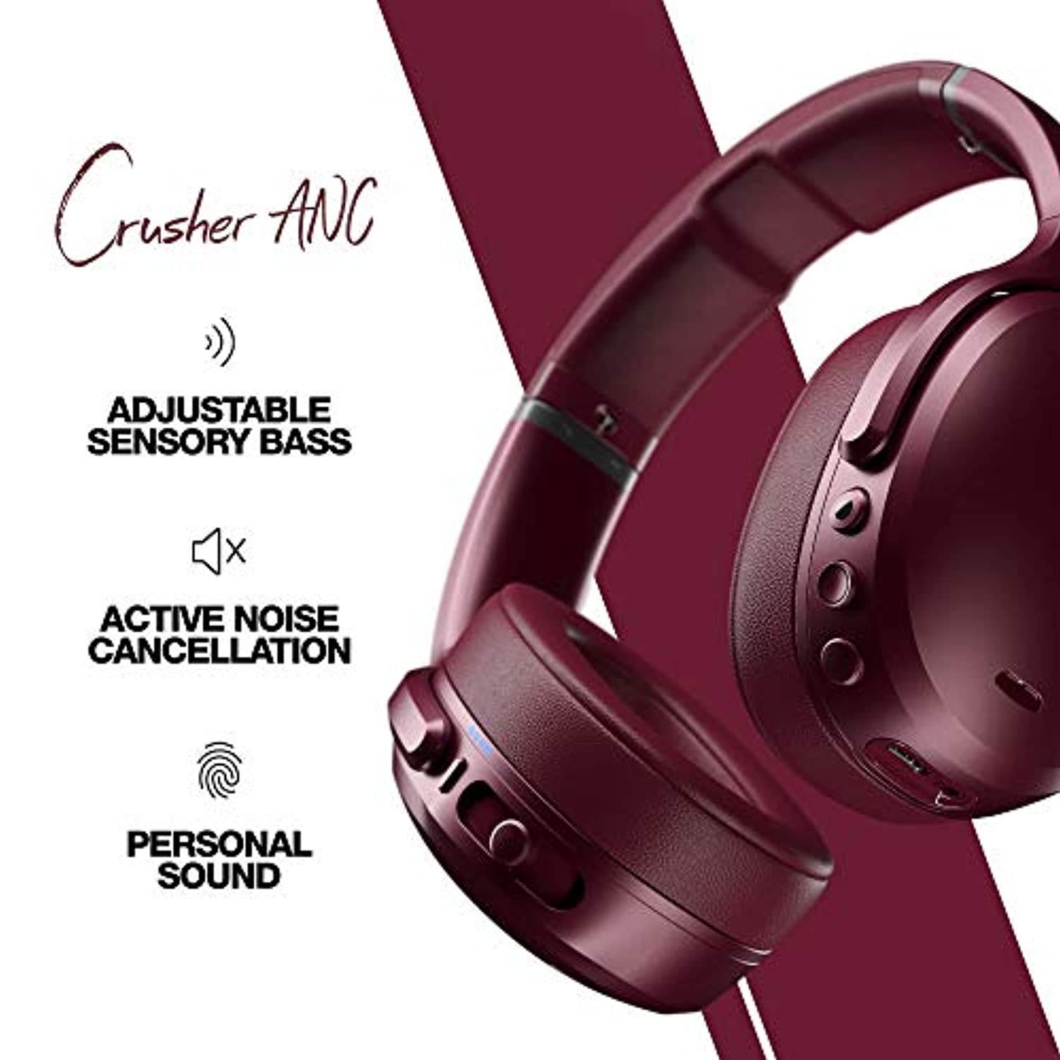 Skullcandy Crusher ANC Personalized Noise Canceling Wireless Headphone - Deep Red (S6CPW-M685)