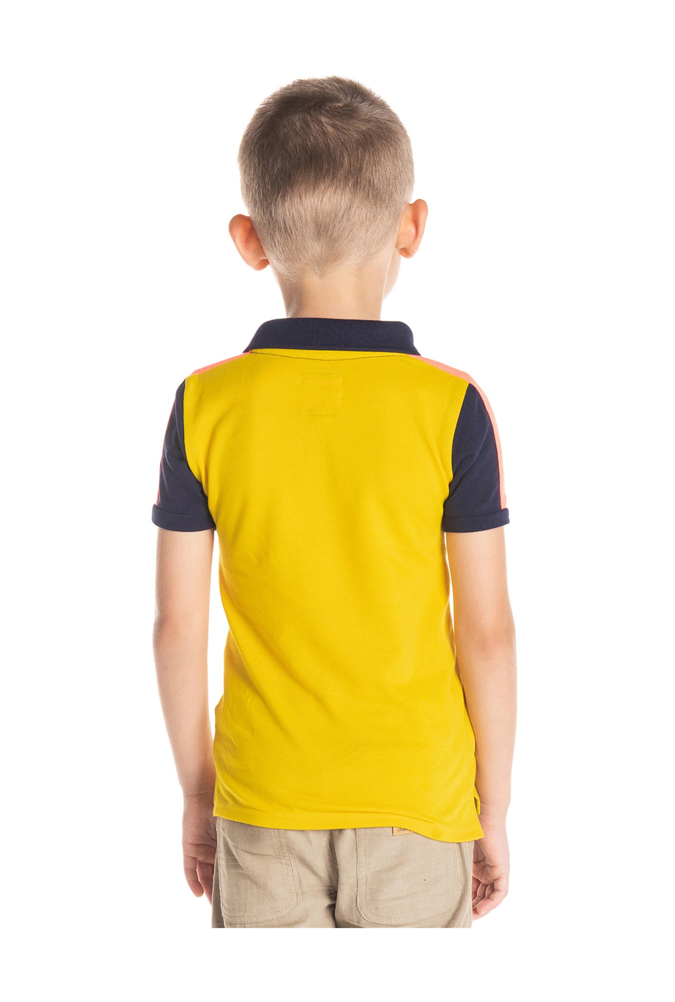 Cherry Crumble By Nitt Hyman Kids Yellow Solid Polo T-Shirt