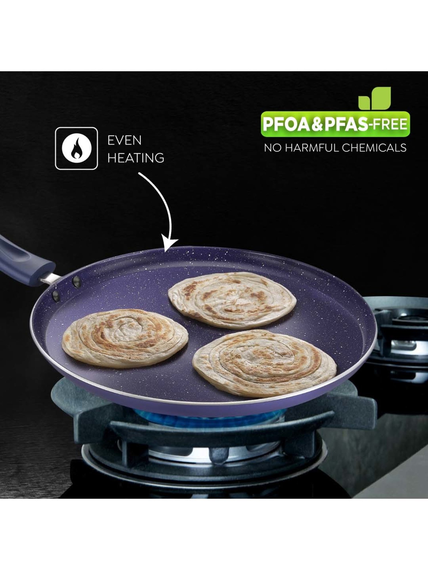 Prestige Ceraglide Ceramic Coating Blue Aluminium 25 cm Induction Non-Stick Tawa (1 L)
