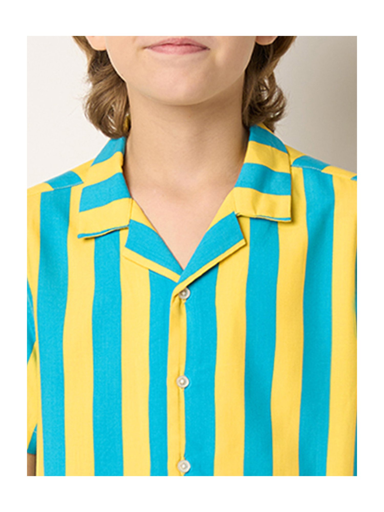 Jack & Jones Junior Boys Yellow & Blue Striped Shirt