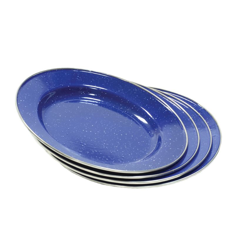Stansport Enamel Camping Tableware Set 24 Pieces Blue