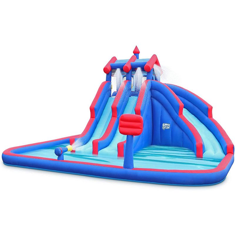 HearthSong Strike Zone 18'L Bowling Water Slide with Two Speed Boards for Outdoor Active Play