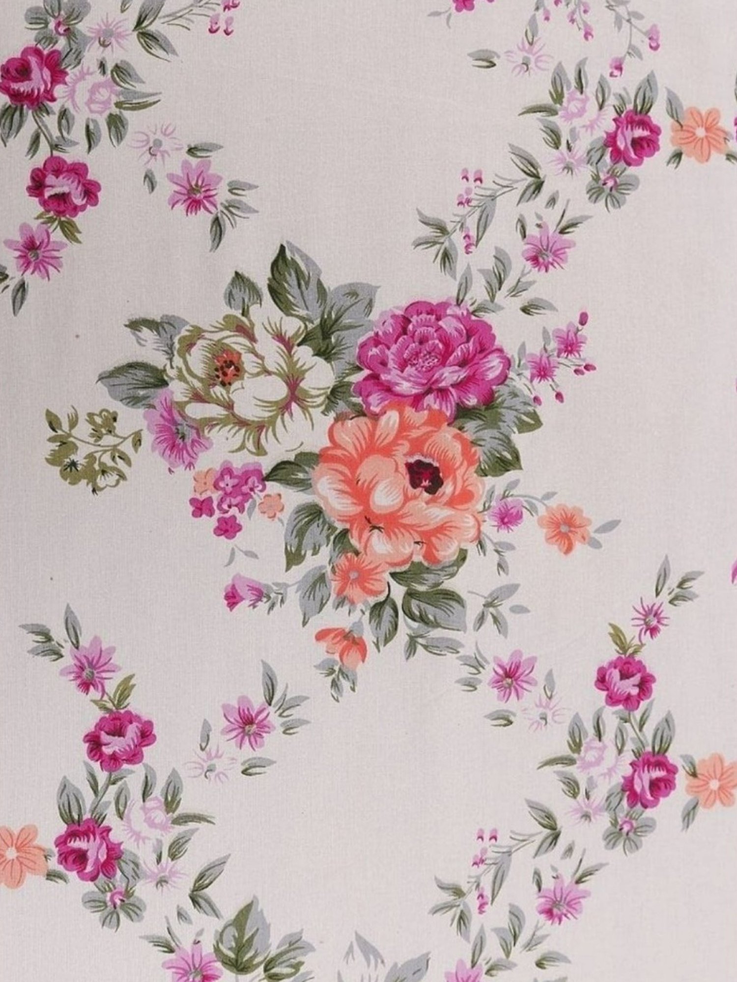 Haus & Kinder Greek Garden Romance Pink & Orange 144 TC Cotton King Bed Sheet with 2 Pillow Covers