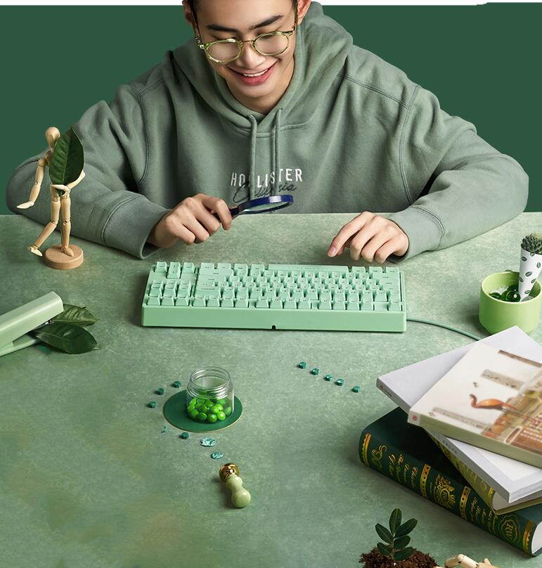 iKBC C200  87 Keys TKL Mechanical Keyboard with Cherry MX Red Switch, Pink PBT Double Shot Keycap, N-Key Rollover and 6 Anti-ghosting Keys( No Light Version)