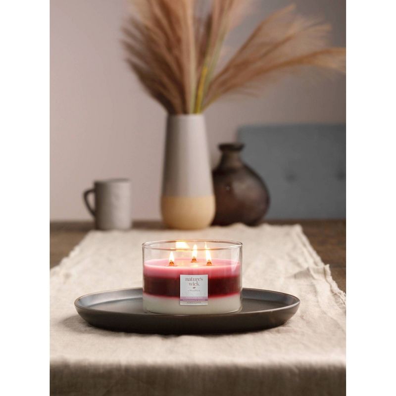 Lidded Glass Jar Crackling Wooden Wick Woodland Rose Trio Candle - Nature's Wick