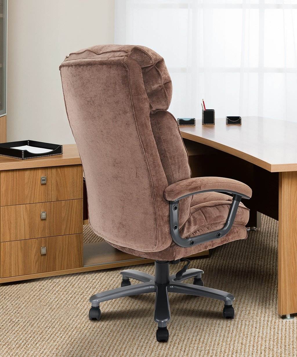 COLAMY Ergonomic Big and Tall Executive Office Chair with Upholstered Swivel 400lbs High Capacity Adjustable Height Thick Padding Headrest and Armrest for Home Office Black