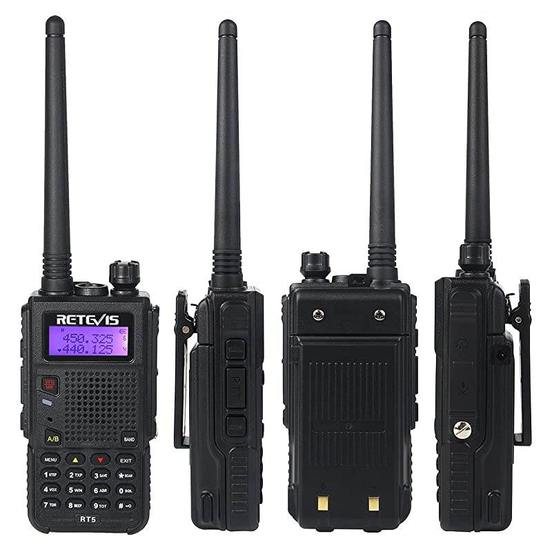 RT5 Two Way Radio Long Range VHFUHF Dual Band Handheld Ham Radio 128CH VOX FM Walkie Talkie1 Pack