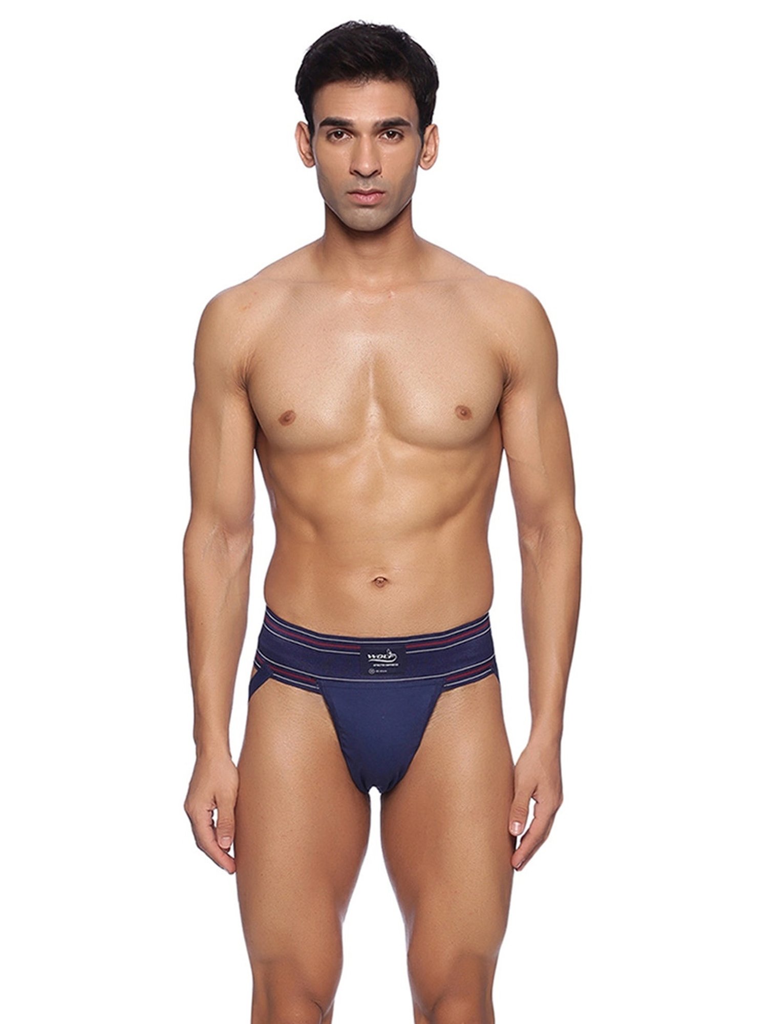 Omtex Men's Athletic Wolf Cotton Supporter Jockstraps (Navy) Size - XL