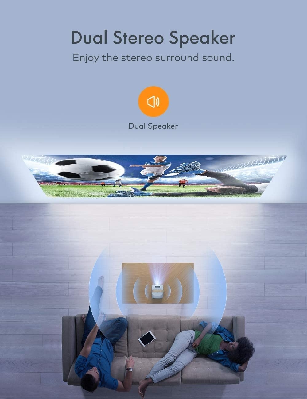 Mini Projector, APEMAN Portable LCD Video Projector, Support 1080P Full HD Home Movie, &plusmn;30&deg; Electronic Keystone Correction, 120" Display, 50000Hrs, Compatible with TV Stick/PS4/Xbox/phone/(No Battery)