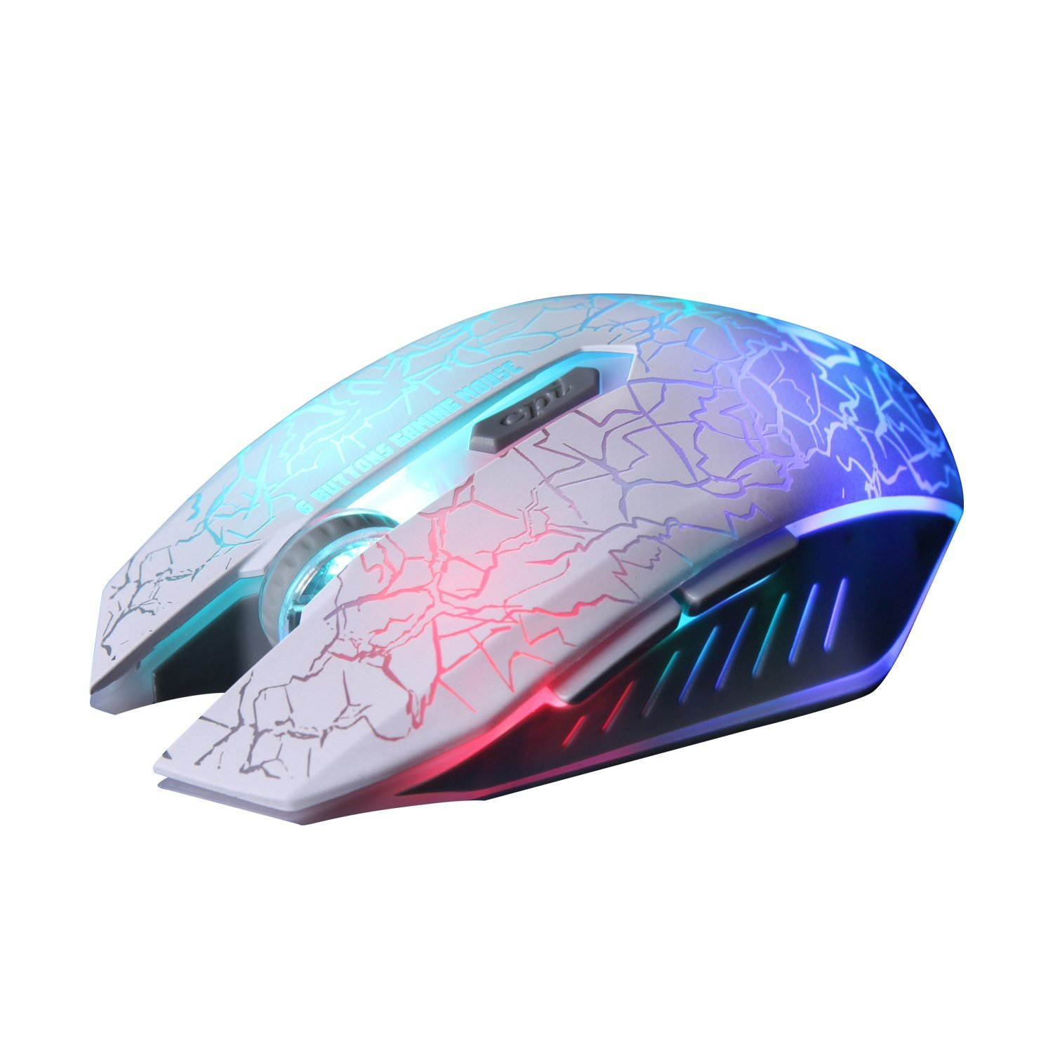 LETTON S1 USB PC Gaming Mouse with LED Lights Braided Cable(White)