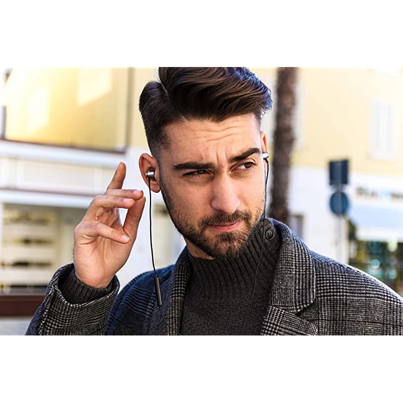 Clamor Wired Earbuds in Ear Headphones with Microphone, Earphones with Mic and Volume Control, Memory Foam, Reinforced Cable, Bass Compatible with iPhone, Apple, iPad, Computer, Laptop, PC