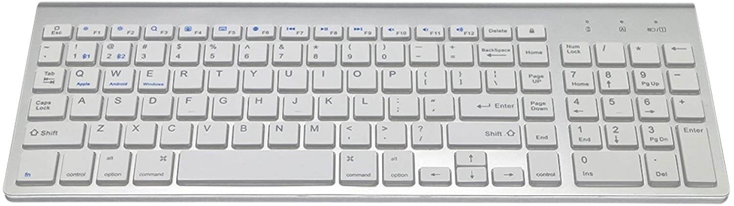 PENGYANGYANG-US Bluetooth Version: 3.0+Support Android/iOS/Windows or an Updated Version Dual Mode Dual Channel 102 Keys Wireless Bluetooth Keyboard (Color : Silver)