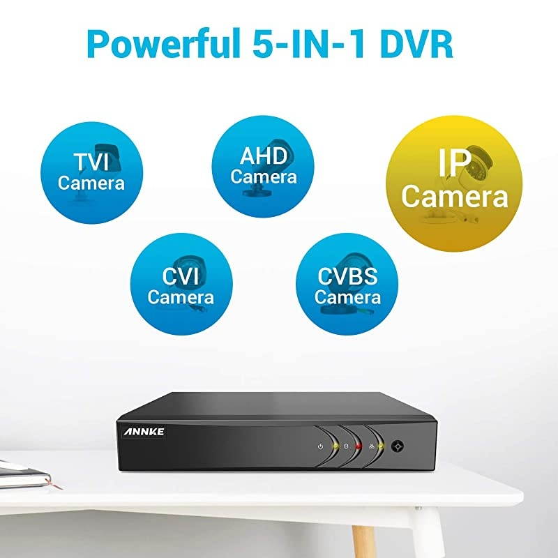 8CH 5in1 1080P Lite Security Standalone DVR H264+ HDMI Output Quick QR Code Scan and Easy Remote View for Home Security Surveillance Camera SystemNO Hard Drive Included