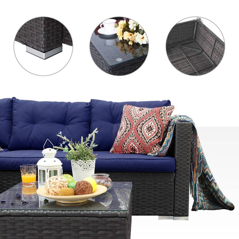 Draper 5pc Sectional Set with Sunbrella - Sage - Leisure Made