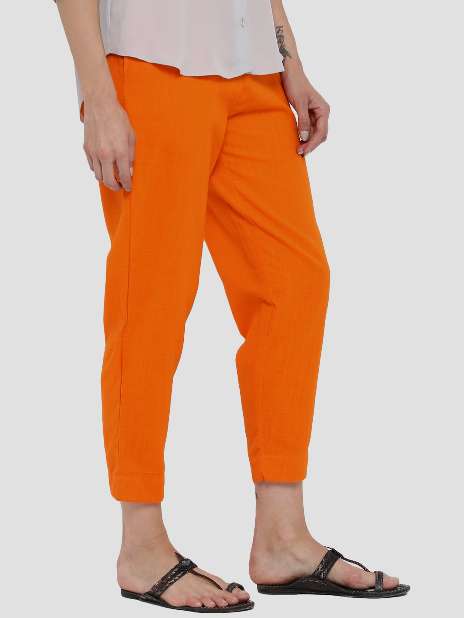 Sringam Orange Cotton Pants