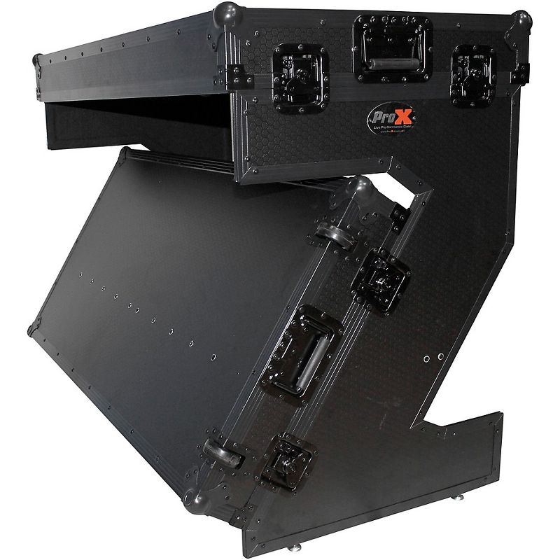 ProX Portable Z-Style Dj Table Flight Case - Black/Black (XS-ZTABLEBL) Black on Black Black
