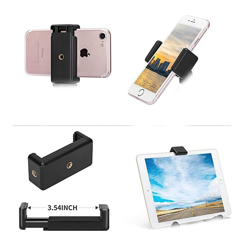 Phone Tripod Mount Stand Camera Holder for iPhone 1111 Pro11 Pro MaxXs XR Xs Max 8 7 Plus 6s Digtal Camera Galaxy S10 S9 S8 Plus S7 S7 Edge Note 10Camera and More Black