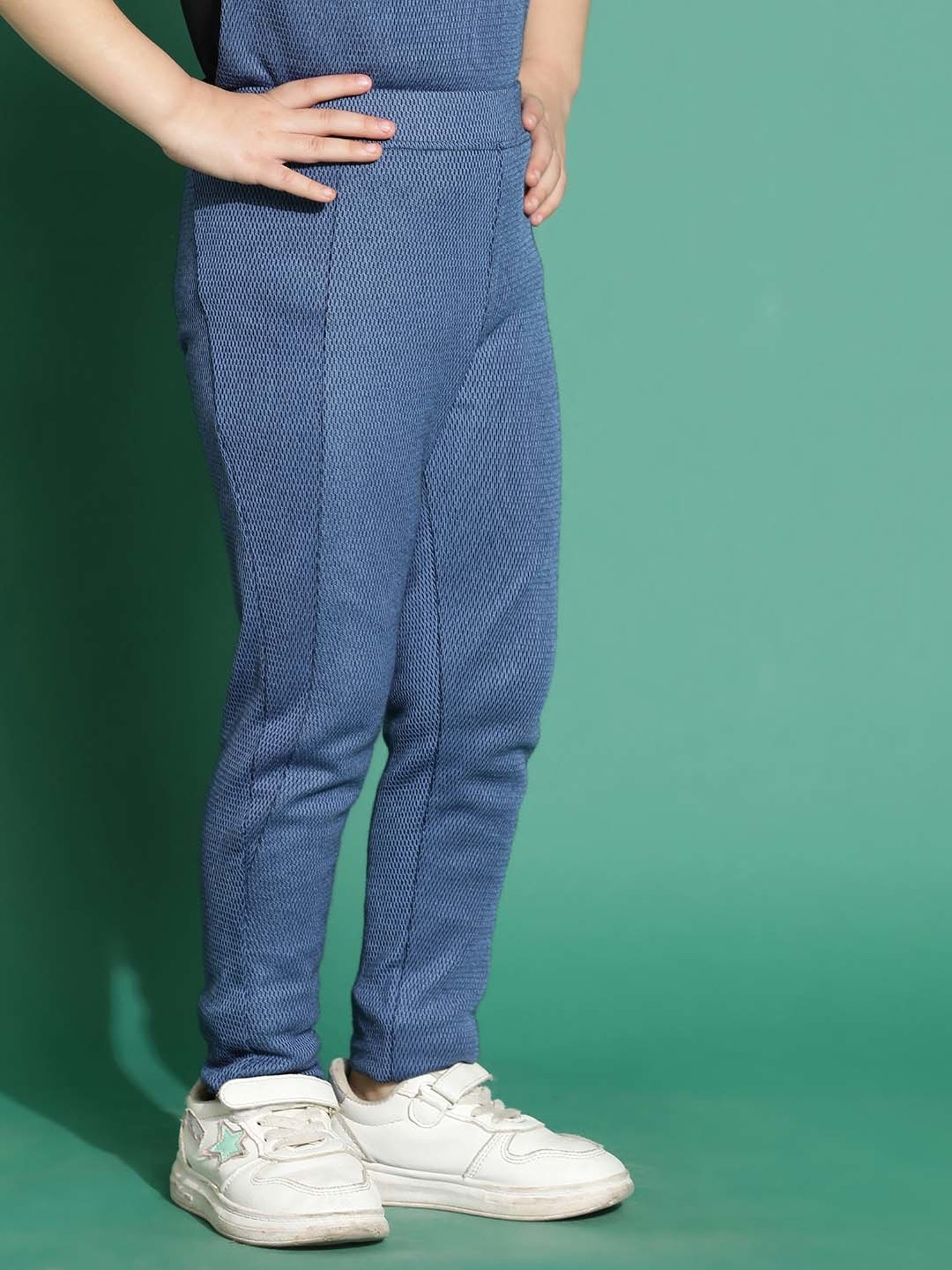 Tales & Stories Girls Blue Slim Fit Leggings