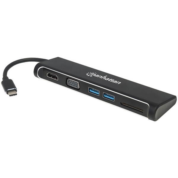 Manhattan 152631 Superspeed Usb-C To Hdmi/Vga 4-In-1 Docking Converter