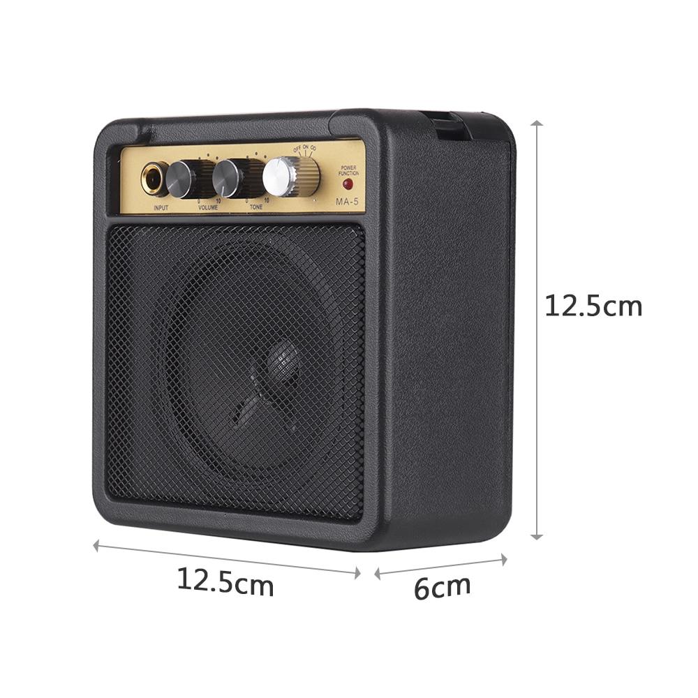 Mini Guitar Amplifier Amp Speaker 5W with 6.35mm Input 1/4 Inch Headphone Output Supports Volume Tone Adjustment Overdrive