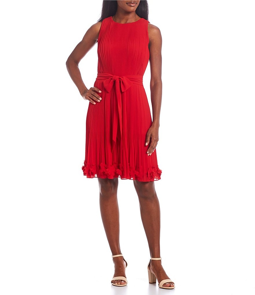 Laundry by Shelli Segal Ruffle Front Stretch Crepe Faux Wrap Dress